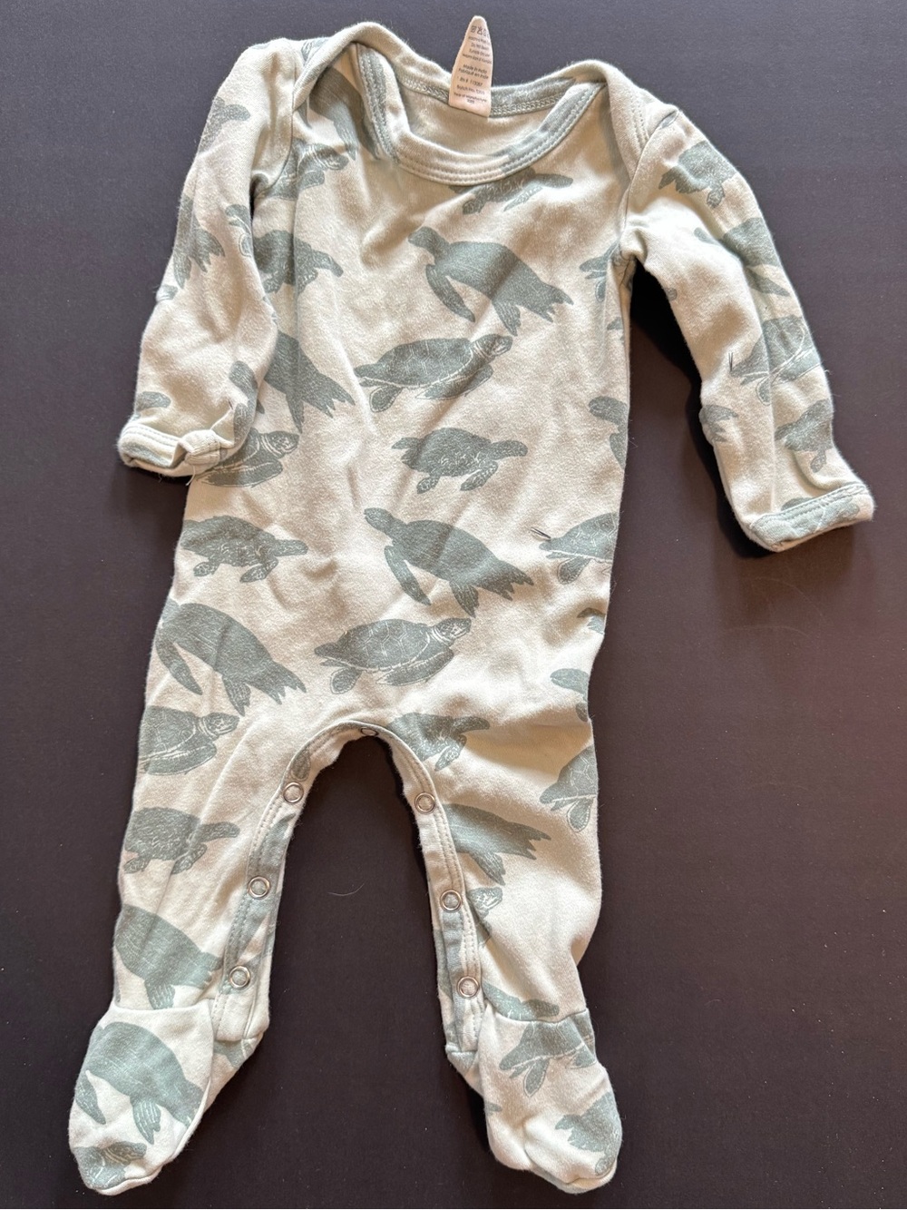 kate quinn Sage Green Turtle Print Footed One-Piece